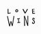 Love wins t-shirt quote lettering.