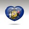 Love Wisconsin state symbol. Heart flag icon. 10 EPS