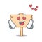 In love wooden board mascot cartoon