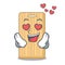 In love wooden cutting board mascot cartoon