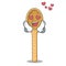 In love wooden spoon mascot cartoon