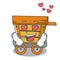 In love wooden trolley mascot cartoon