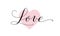 Love word, hand written custom calligraphy. Great for valentine day cards, wedding invitations and romantic decoration.