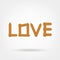 Love word made from wooden boards for your design