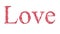Love word pink glitter sequins fashion style motion isolated.Happy valentine`s day celebration animation digital illustration.