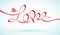 Love word ribbon with Cupids arrow