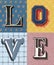 Love word vintage typography style