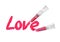 Love words written by red lipstick