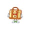 In love work suitcase cartoon character with mascot