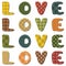 Love world wirh scrapbook letters