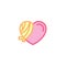 Love with wound bandages Icon. Simple Heart Illustration Line Style Logo Template Design.