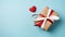 Love wrapped in a blue gift box generated by AI