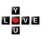 Love you crossword by scrabble tiles