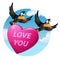 Love you. Flying funny crows carries a big heart