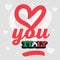 Love You Italy Support Empathy Typographic Vector Design.