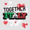 Love You Italy Support Empathy Typographic Vector Design.