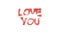 Love You sentence, made out of shiny spheres on white background. Valentine`s Day.