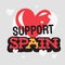 Love You Spain Support Empathy Typographic Vector Design.