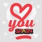 Love You Spain Support Empathy Typographic Vector Design.