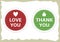 Love you and thank you stickers