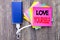 Love Yourself. Business concept for Positive Slogan For You written on sticky note with copy space on old wood wooden background w