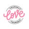 Love yourself logo stamp quote. Self-care word. Text print Vector illustration