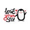 Love yourself penguin heart