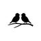 Lovebirds on a branch icon