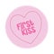 Loveheart Sweet Candy - First Kiss Message vector Illustration