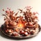 Loveliness of roasted chestnuts on a plate ai generated