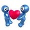 Lovely 3d icon couple with heart