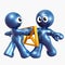 Lovely 3d icon couple shaking hand