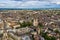 Lovely aerial townscape view of historical Dijon city, France