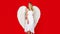 Lovely angel girl in white wings. Valentines day. Cute female cupid in valentine day.