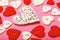 Lovely background. Texture hearts close up. Romantic message valentines day. Valentines holiday celebration. Decoration