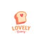 Lovely bakery sweet cute logo with halftone pop art style