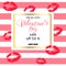 Lovely Banners Of Valentines Day Sale With Red And Pink lips