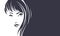 Lovely beauty, vector image of girl face with place for your tex