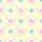 Lovely birds and flowers. Cute seamless pattern for children.
