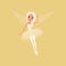 Lovely blond girl with big shiny eyes and magic wings. Fairy wearing beautiful tutu dress. Imaginary fairytale character