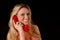 Lovely blond Woman On Telephone