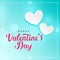 Lovely blue valentine`s day background with white hearts