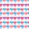 Lovely bright hearts pattern watercolor hand sketch