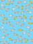 Lovely Candies Vector Pattern. Yellow Sweets Isolated on a Blue Background.