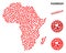 Lovely Collage Map of Africa and Grunge Stamps for Valentines