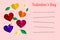 Lovely colorful hearts for valentine message card vector. Greeting card.
