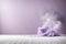 A lovely contemporary abstract light lilac backdrop with a smooth floor and trailing smoke