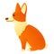 Lovely corgi dog icon, cartoon style