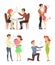 Lovely couples. Funny characters romantic male and female. Illustrations for valentines day