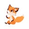 Lovely curious, fox character, funny forest animal vector Illustration on a white background